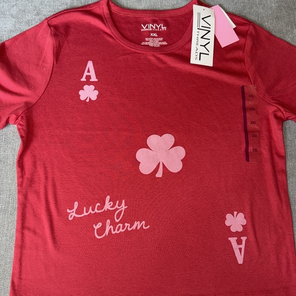Vinyl Threads Lucky Charm Ace of Clubs Red Short Sleeve Graphic Baby T-Shirt - Picture 6 of 9